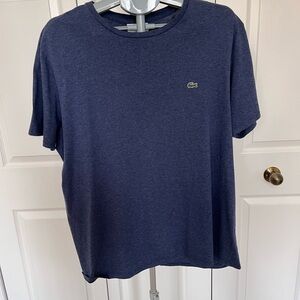 Lacoste Men's Navy Short Sleeve Crew Tee with Crocodile Logo
